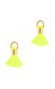 Ibiza style mini Tassel 0.7cm Gold-neon yellow